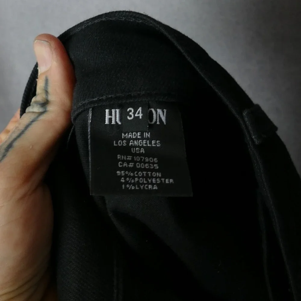 Hudson Blinder Biker Moto Jean Black Slim Fit Jeans 36x34 Moto Style Denim Pants